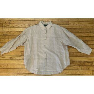 Harve Benard Shirt Button Down Women's Long Sleeve Top Size Large Ivory Cream